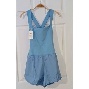LASLULU Romper Jumpsuit Cross Back Sleeveless Casual Athletic Blue Size S NWT‎